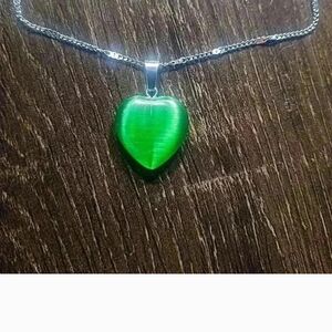 Green Heart Pendant Necklace